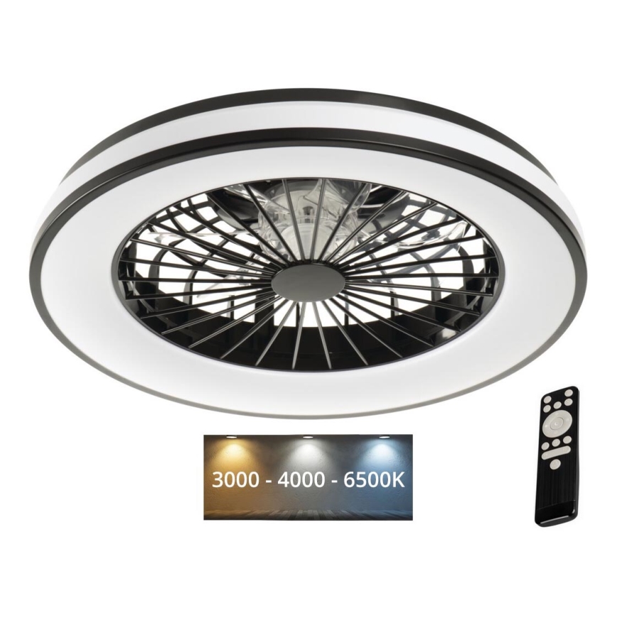 Plafonnier à intensité variable avec ventilateur PLAVE LED/48W/230V 3000/4000/6500K + Télécommande
