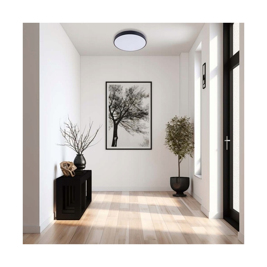 Plafonnier à intensité variable LED/30W/230V 3000-6500K d. 30 cm noir + Télécommande