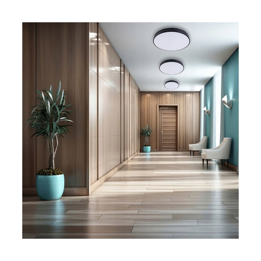 Plafonnier à intensité variable LED/30W/230V 3000-6500K d. 30 cm noir + Télécommande