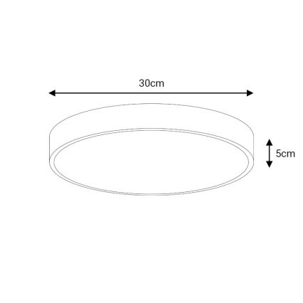 Plafonnier à intensité variable LED/30W/230V 3000-6500K d. 30 cm noir + Télécommande