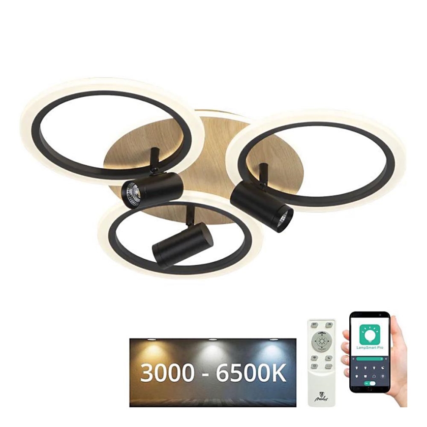 Plafonnier à intensité variable LED/70W/230V 3000-6500K noir/marron + télécommande