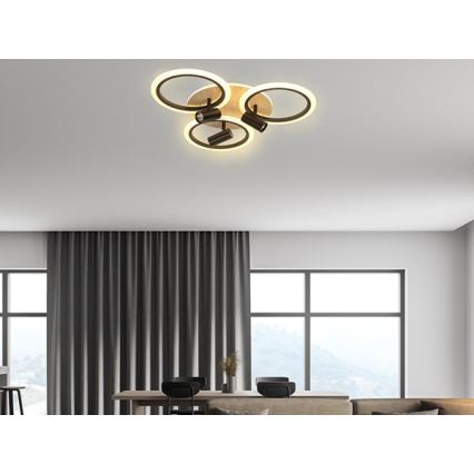 Plafonnier à intensité variable LED/70W/230V 3000-6500K noir/marron + télécommande