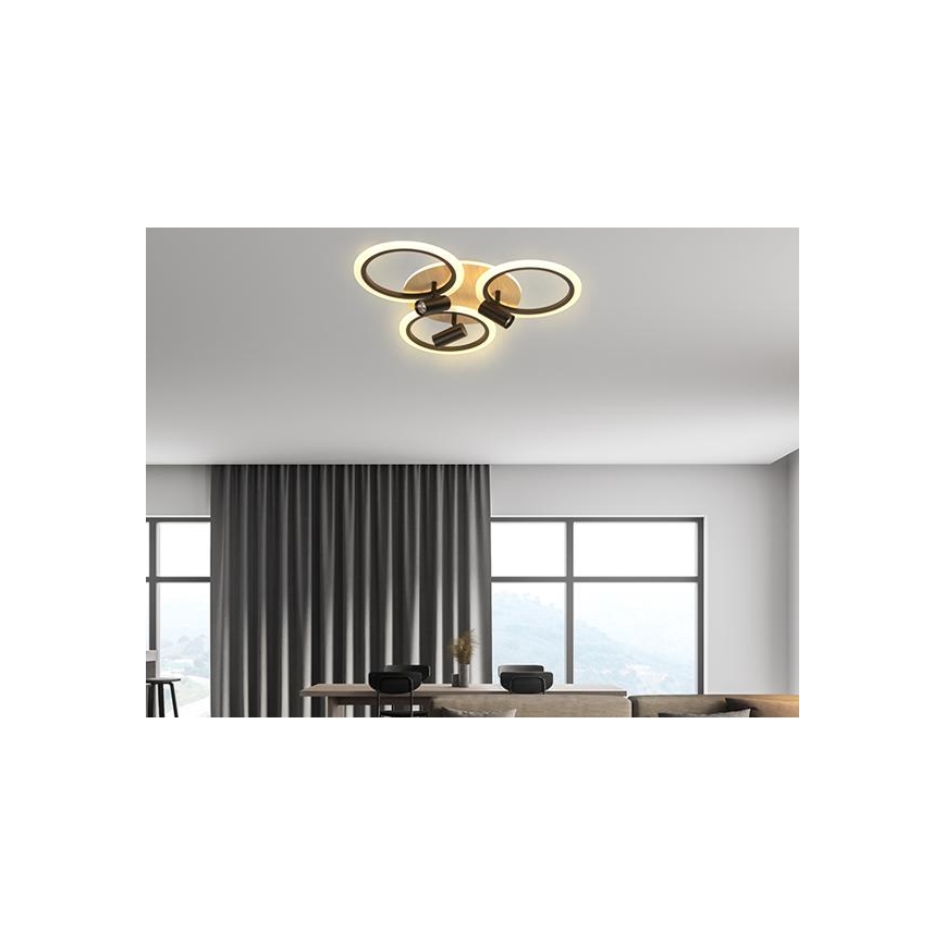 Plafonnier à intensité variable LED/70W/230V 3000-6500K noir/marron + télécommande