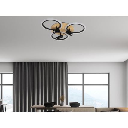 Plafonnier à intensité variable LED/70W/230V 3000-6500K noir/marron + télécommande