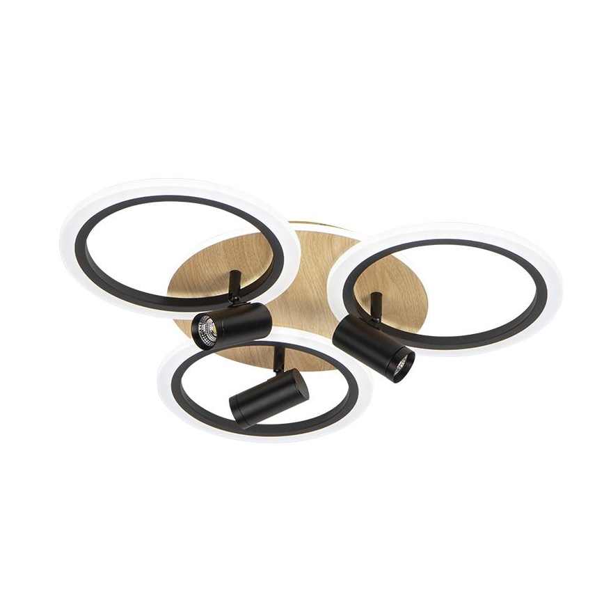 Plafonnier à intensité variable LED/70W/230V 3000-6500K noir/marron + télécommande