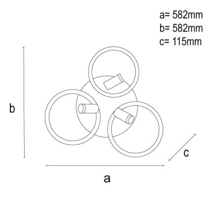 Plafonnier à intensité variable LED/70W/230V 3000-6500K noir/marron + télécommande
