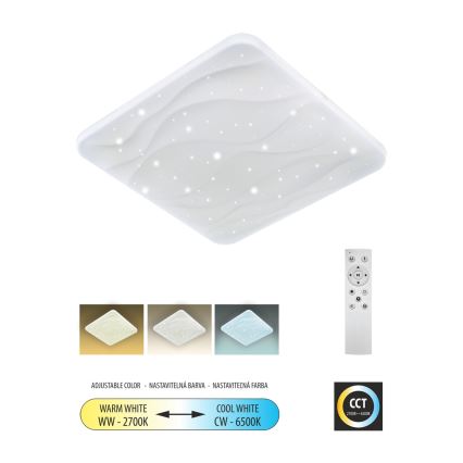 Plafonnier à intensité variable NERIS LED/36W/230V 2700-6500K 43x43 cm + télécommande