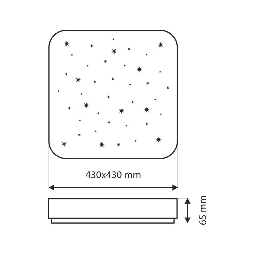 Plafonnier à intensité variable NERIS LED/36W/230V 2700-6500K 43x43 cm + télécommande
