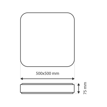 Plafonnier à intensité variable UNA LED/60W/230V 2700-6500K 50x50 cm + télécommande