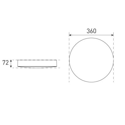 Plafonnier à intensité variable salle de bain VARIO LUMO LED/13/18W/230V 3000/4000/5700K d. 36 cm IP44 noir