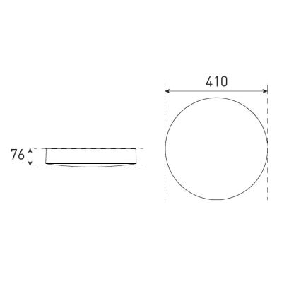 Plafonnier à intensité variable salle de bain VARIO LUMO LED/22/32W/230V 3000/4000/5700K d. 41 cm IP44 noir