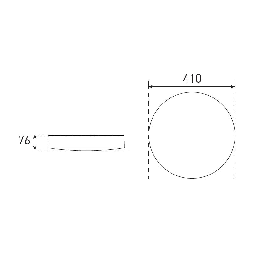 Plafonnier à intensité variable salle de bain VARIO LUMO LED/22/32W/230V 3000/4000/5700K d. 41 cm IP44 noir