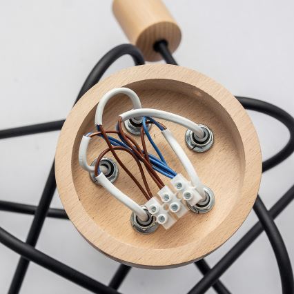 Plafonnier à montage apparent OXFORD 5xE27/15W/230V, pin/noir