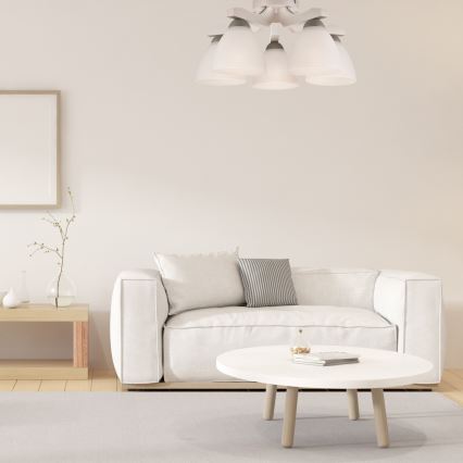 Plafonnier ADRIANO 5xE27/60W/230V en hêtre