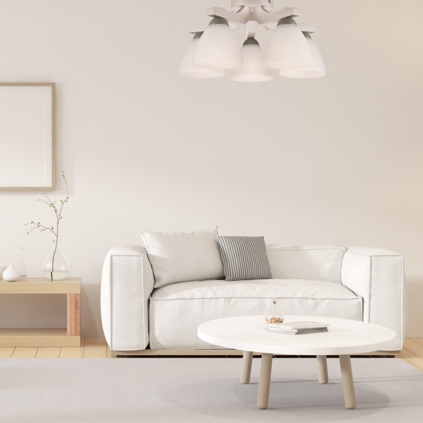 Plafonnier ADRIANO 5xE27/60W/230V en hêtre