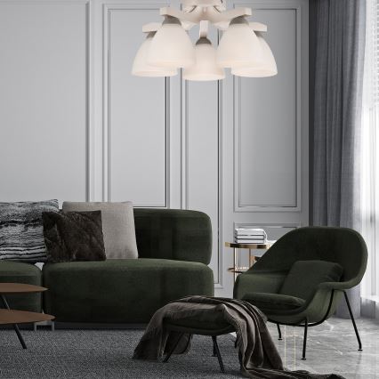 Plafonnier ADRIANO 5xE27/60W/230V en hêtre