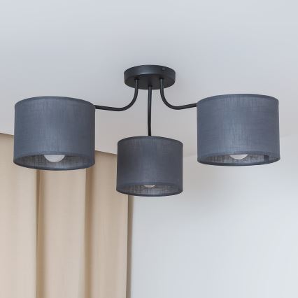 Plafonnier affleurant ALBA 3xE27/15W/230V gris