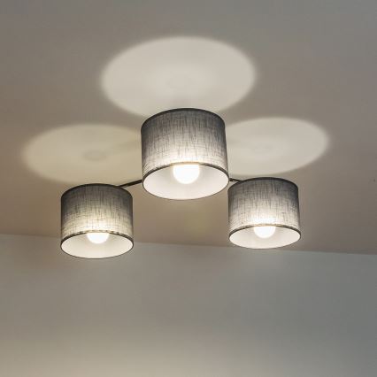 Plafonnier affleurant ALBA 3xE27/15W/230V gris