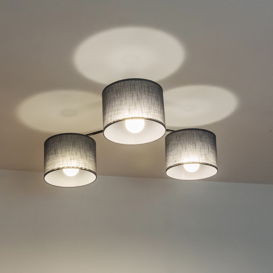 Plafonnier affleurant ALBA 3xE27/15W/230V gris