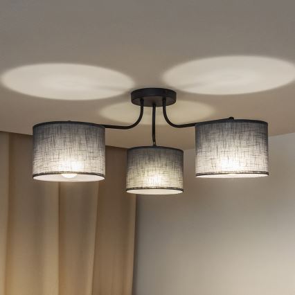 Plafonnier affleurant ALBA 3xE27/15W/230V gris