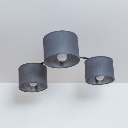 Plafonnier affleurant ALBA 3xE27/15W/230V gris