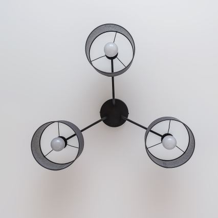 Plafonnier affleurant ALBA 3xE27/15W/230V gris