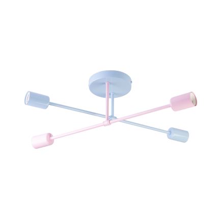 Plafonnier affleurant CAMBRIDGE 4xE27/15W/230V bleu/rose