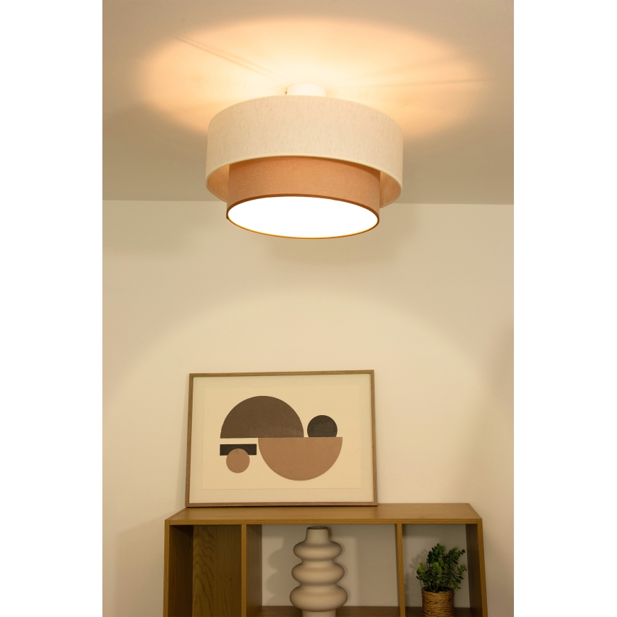 Plafonnier affleurant NATIA 1xE27/60W/230V Ø 45 cm blanc/marron