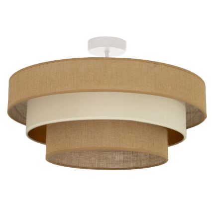 Plafonnier affleurant WENTA 1xE27/60W/230V Ø 50 cm jute/beige