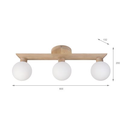 Plafonnier ANTONIO 3xG9/5W/230V chêne/blanc