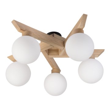 Plafonnier ANTONIO 5xG9/5W/230V chêne/blanc