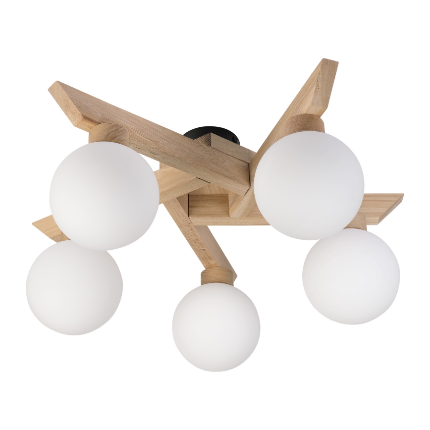 Plafonnier ANTONIO 5xG9/5W/230V chêne/blanc