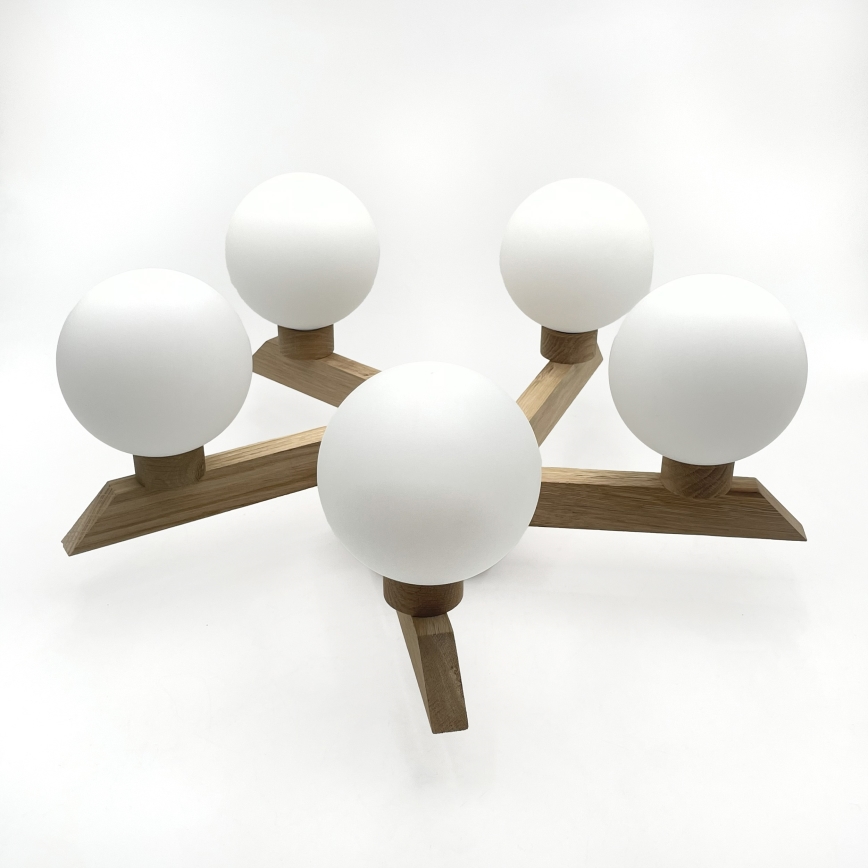 Plafonnier ANTONIO 5xG9/5W/230V chêne/blanc