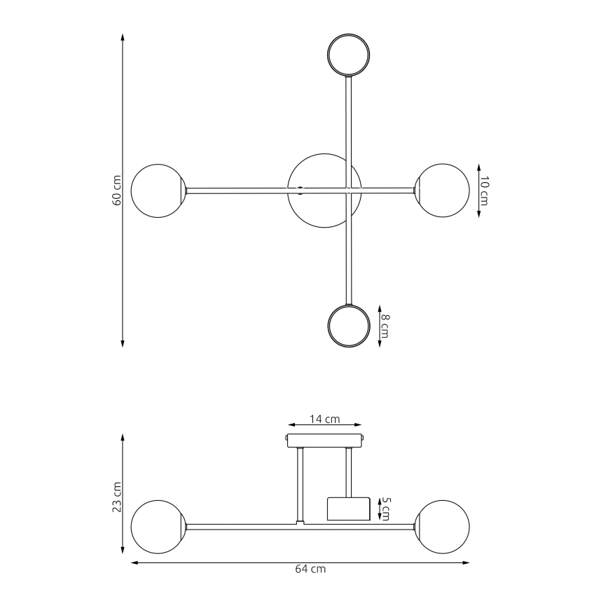 Plafonnier apparent HOLON 2xG9/8W/230V + 2xGX53/12W blanc