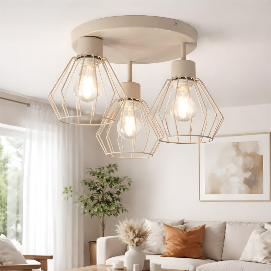 Plafonnier AUDREY 3xE27/60W/230V beige
