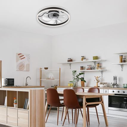 Plafonnier à intensité variable avec ventilateur APOLLO LED/38W/230V noir + Télécommande