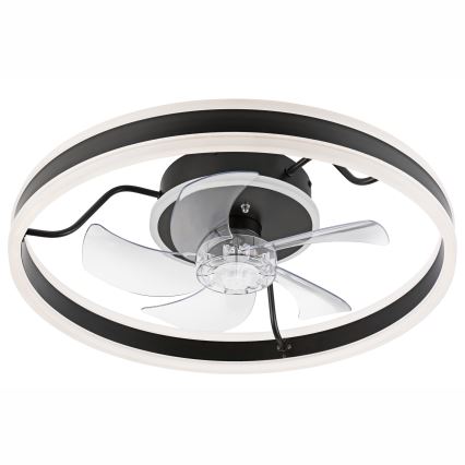 Plafonnier à intensité variable avec ventilateur APOLLO LED/38W/230V noir + Télécommande