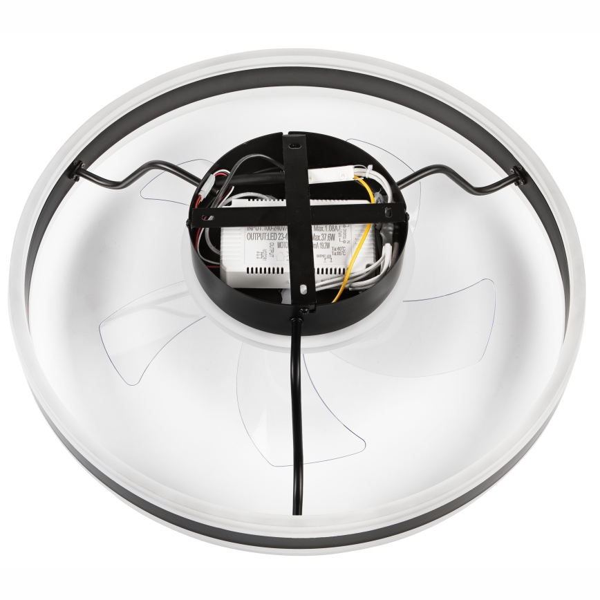 Plafonnier à intensité variable avec ventilateur APOLLO LED/38W/230V noir + Télécommande