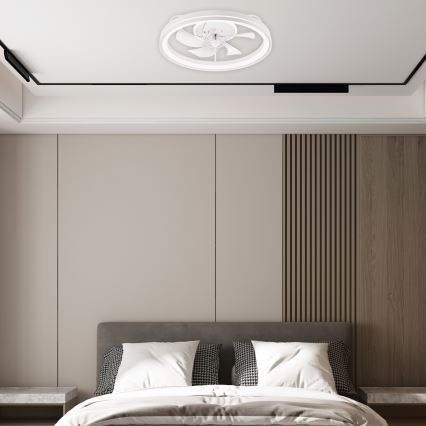 Plafonnier à intensité variable avec ventilateur FARGO LED/37W/230V blanc + télécommande