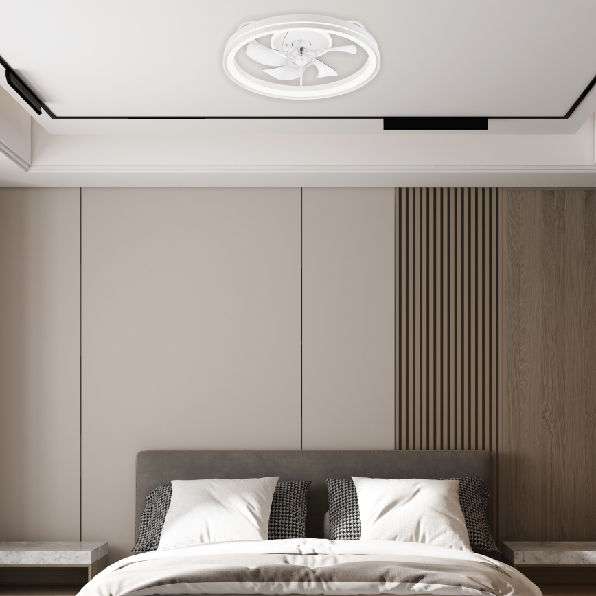 Plafonnier à intensité variable avec ventilateur FARGO LED/37W/230V blanc + télécommande