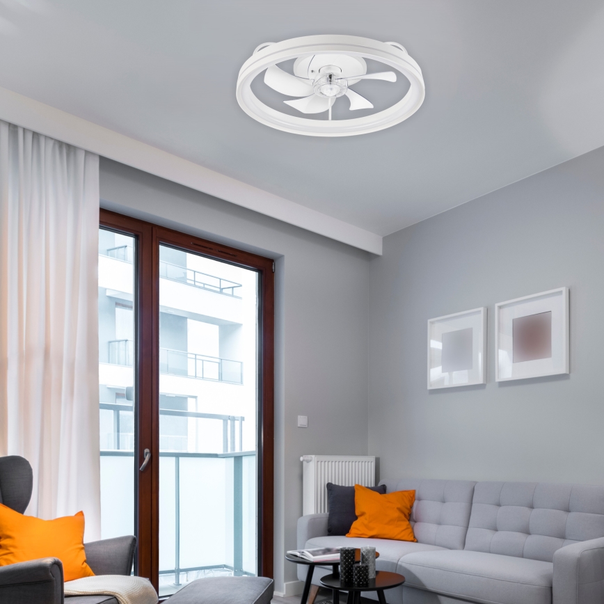 Plafonnier à intensité variable avec ventilateur FARGO LED/37W/230V blanc + télécommande