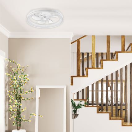 Plafonnier à intensité variable avec ventilateur FARGO LED/37W/230V blanc + télécommande