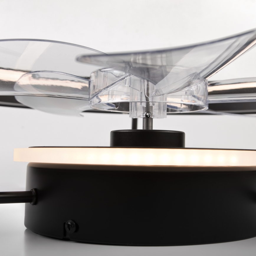 Plafonnier à intensité variable avec ventilateur FARGO LED/37W/230V noir + télécommande