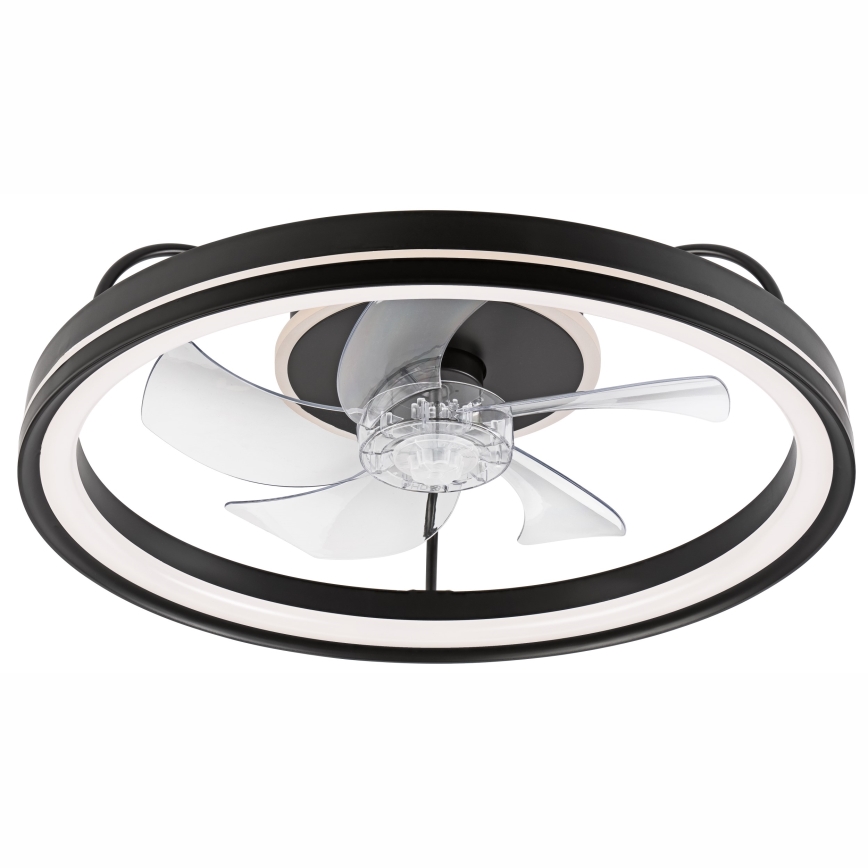 Plafonnier à intensité variable avec ventilateur FARGO LED/37W/230V noir + télécommande