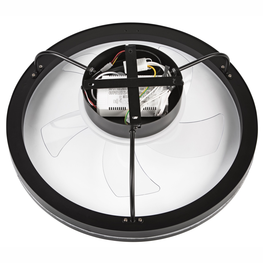 Plafonnier à intensité variable avec ventilateur FARGO LED/37W/230V noir + télécommande