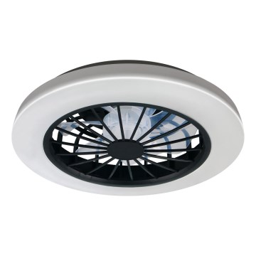 Plafonnier avec ventilateur LED RGBW dimmable GHANA LED/24W/230V 3000-6500K blanc/noir + télécommande