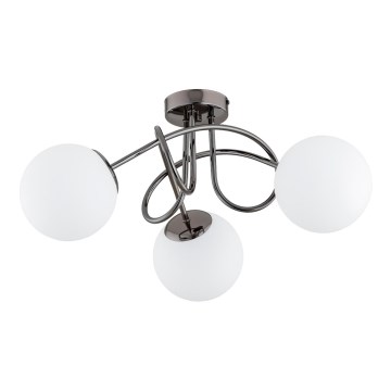 Plafonnier BANKO 3xE14/10W/230V noir chrome brillant
