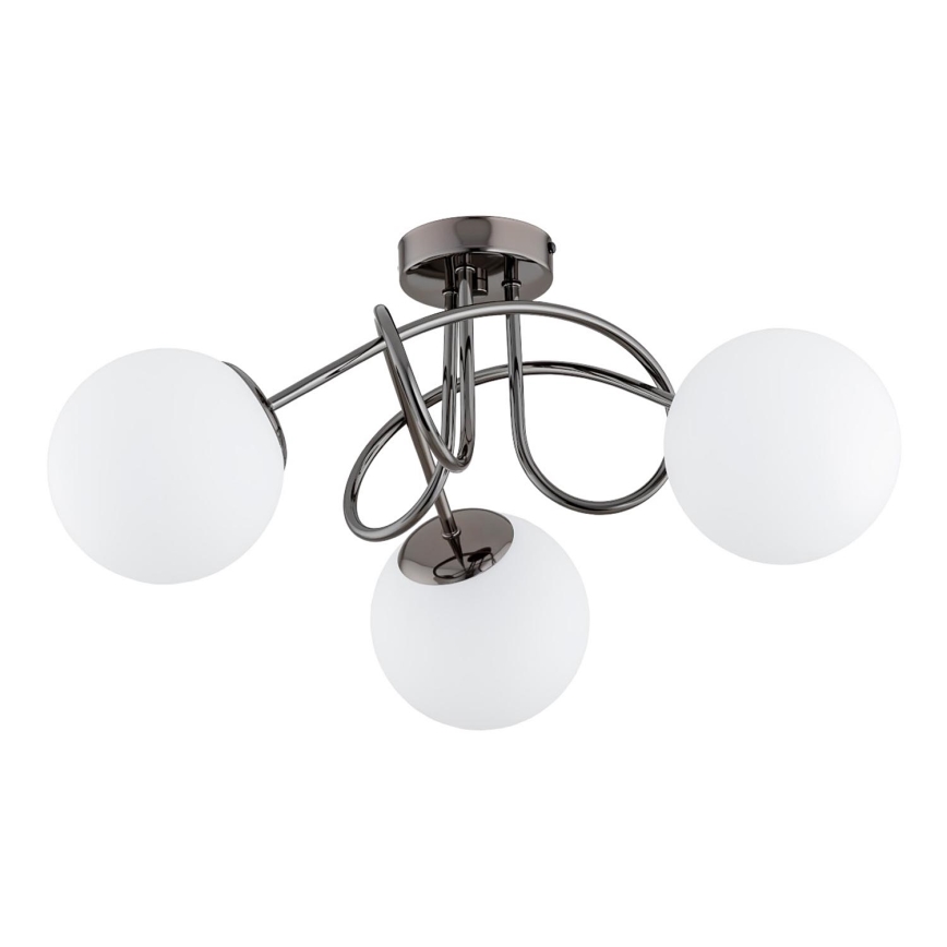 Plafonnier BANKO 3xE14/10W/230V noir chrome brillant