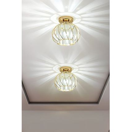 Plafonnier BELLA 1xE27/40W/230V Ø 20 cm doré