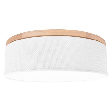 Plafonnier BENITA 2xE27/25W/230V d. 48 cm blanc/chêne